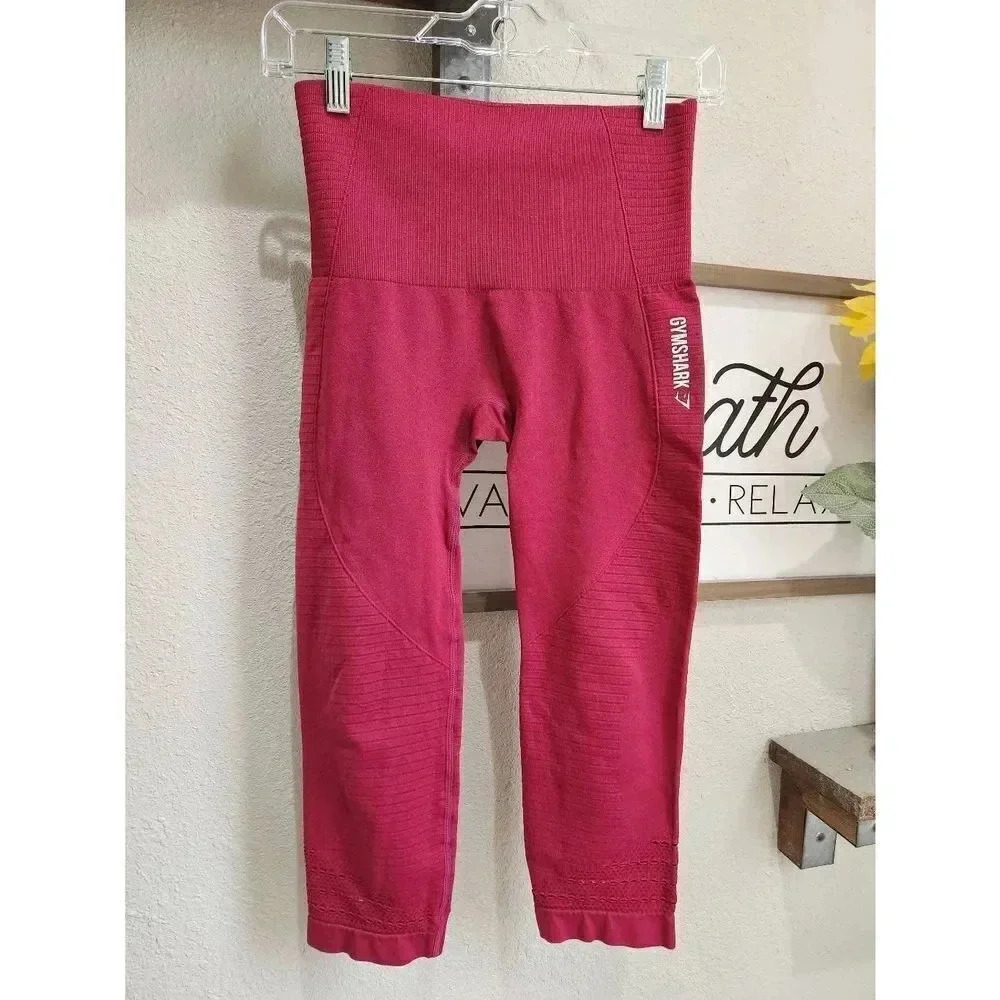 Gymshark Leggings womens Size Small Hot Pink/ Red.